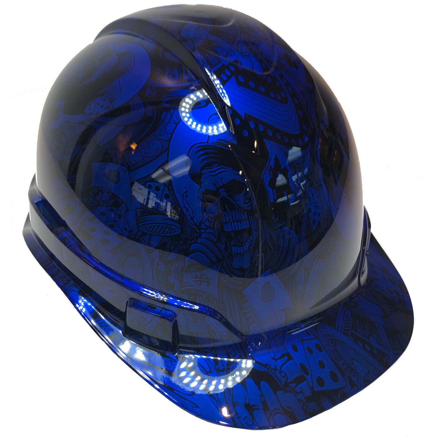 Custom Hydro Dipped Hard Hat Ridgeline Cap Style Kandy Blue Gambler