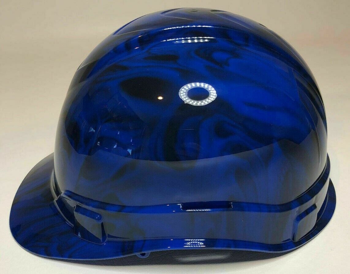 Custom Hydro Dipped Hard Hat Ridgeline Cap Style Blue No Evil Skulls