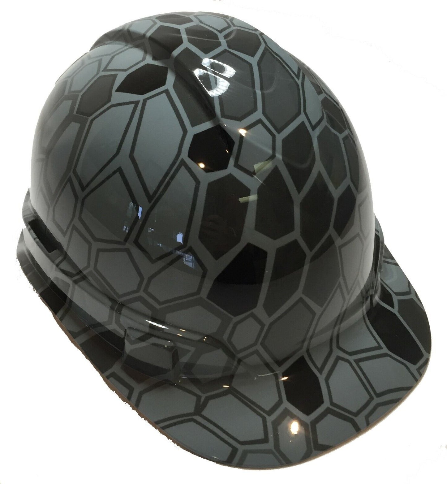 Hydro Dipped Hard Hat Ridgeline Cap Style Custom Slate Gray Hex Camo