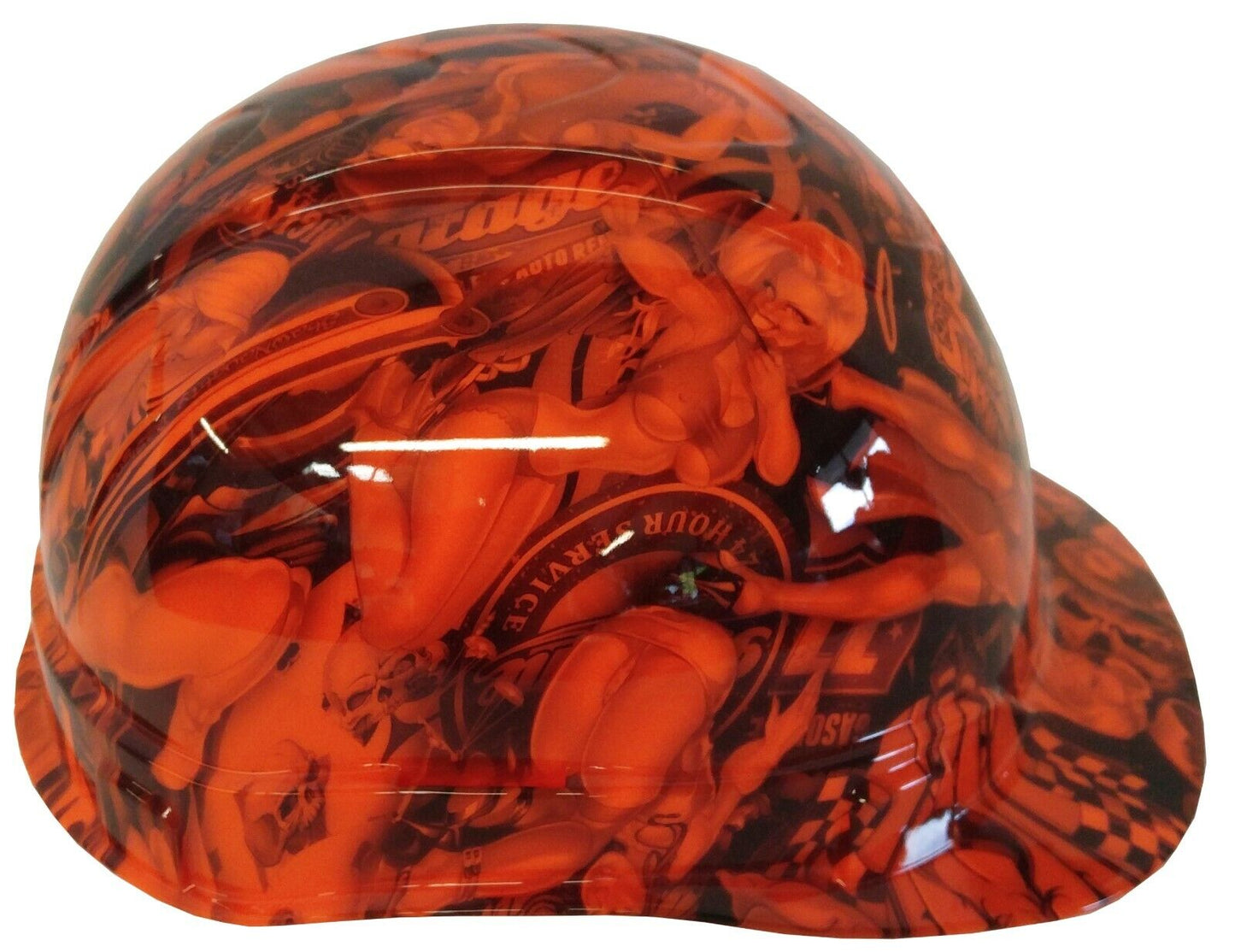 Hydro Dipped Hard Hat Ridgeline Cap Style Custom HiVis Orange Naughty Boy