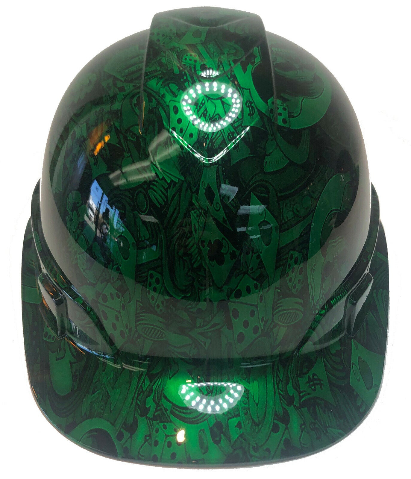 Custom Hydro Dipped Hard Hat Ridgeline Cap Style Kandy Green Gambler