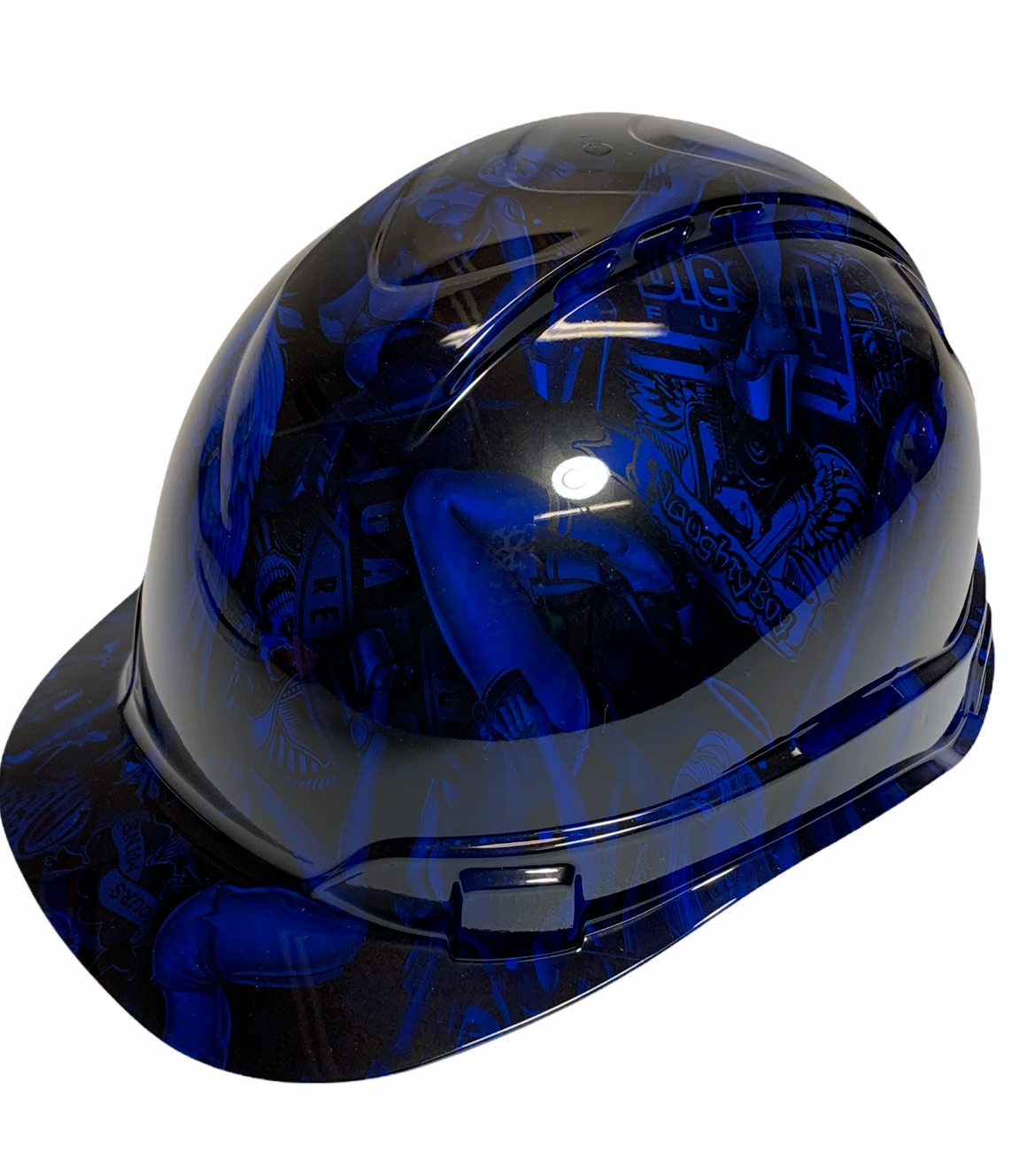 Hydro Dipped Hard Hat Ridgeline Vented Cap Style Custom Blue Naughty Boy