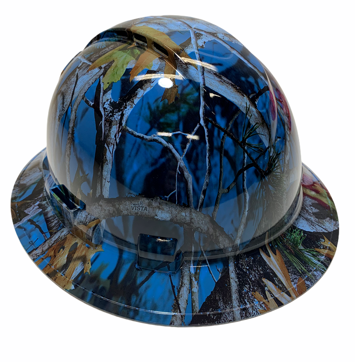 Hydro Dipped Hard Hat Ridgeline Full Brim Custom Light Blue Vista Camo