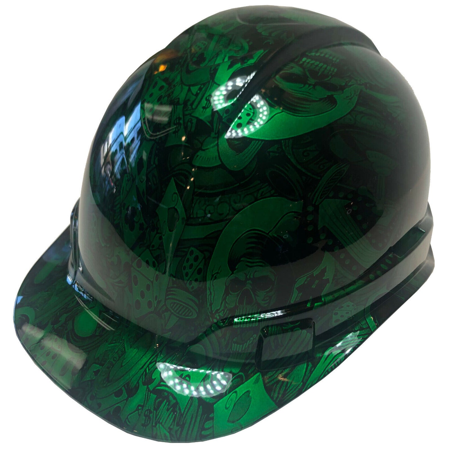 Custom Hydro Dipped Hard Hat Ridgeline Cap Style Kandy Green Gambler