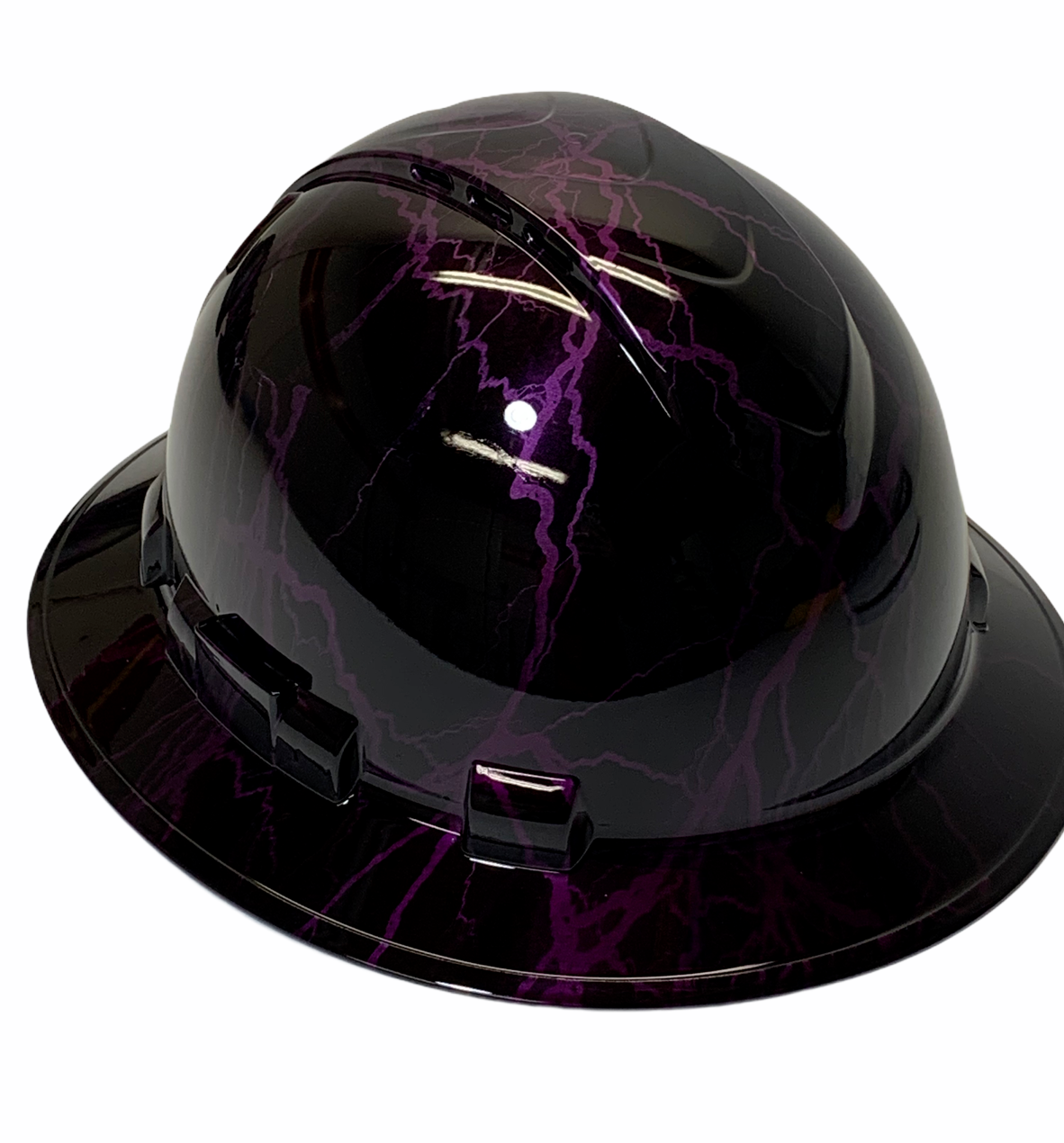 Hard Hat Ridgeline Hydro Dipped Full Brim Vented Custom Purple Kandy Lightning