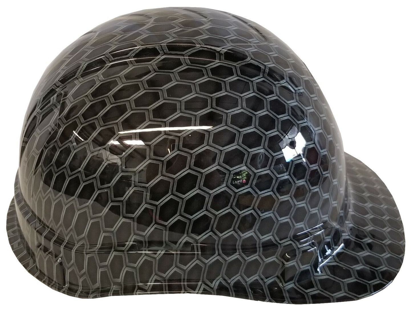 Hydro Dipped Hard Hat Ridgeline Cap Style Custom Light Gray Honeycomb Hex