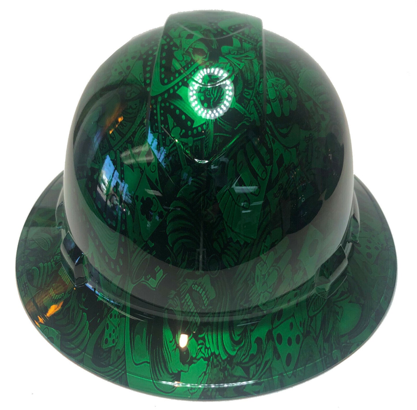 Hydro Dipped Hard Hat Ridgeline Full Brim Custom Green Kandy Gambler