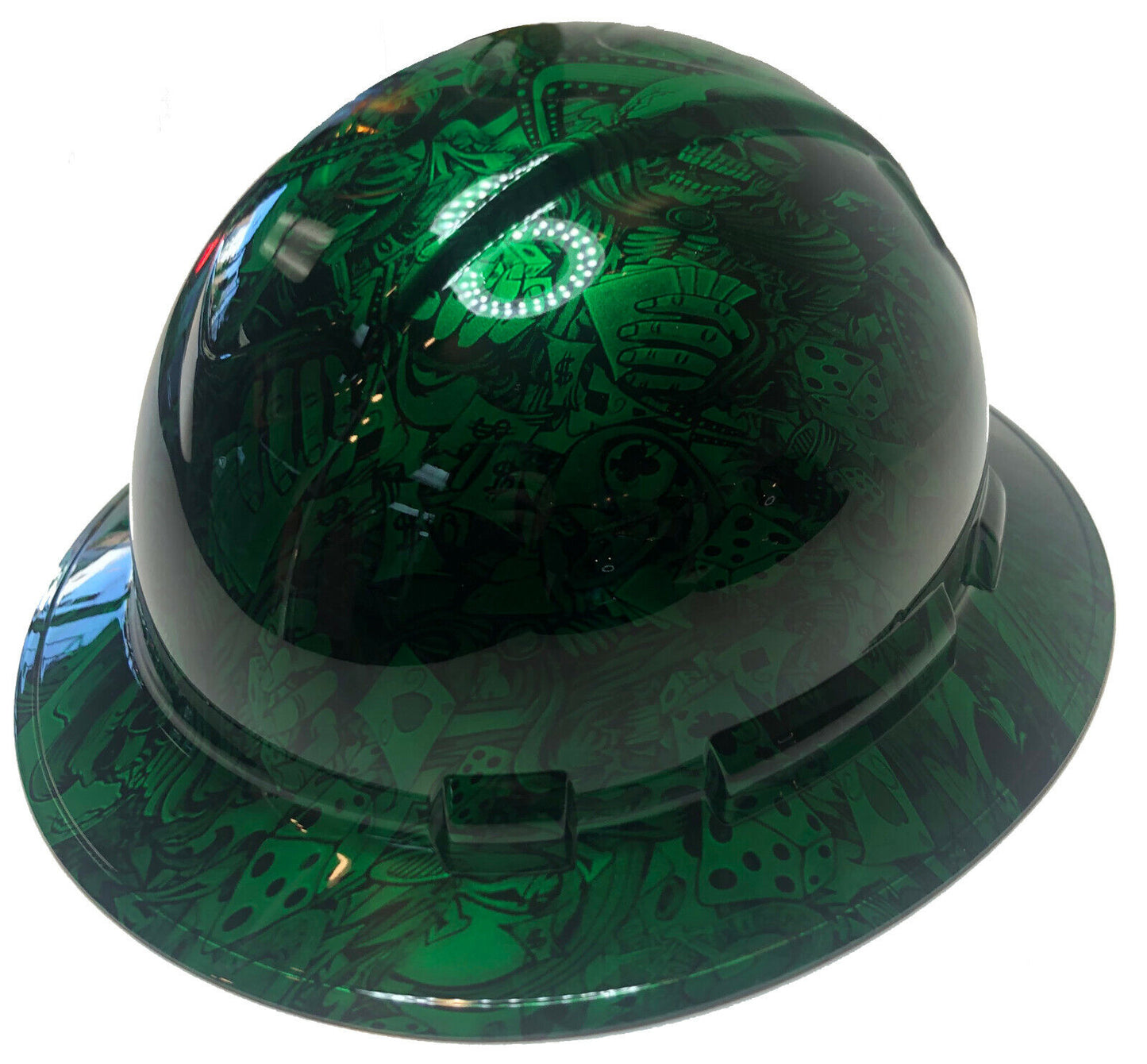 Hydro Dipped Hard Hat Ridgeline Full Brim Custom Green Kandy Gambler