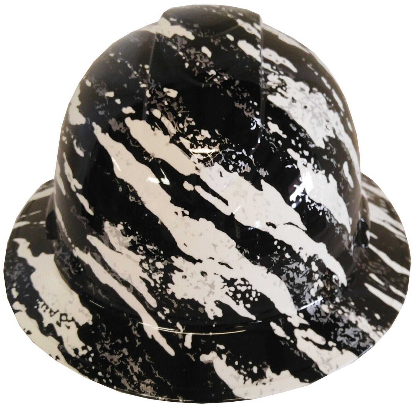 Hydro Dipped Hard Hat Ridgeline Full Brim Custom White Marble Splash