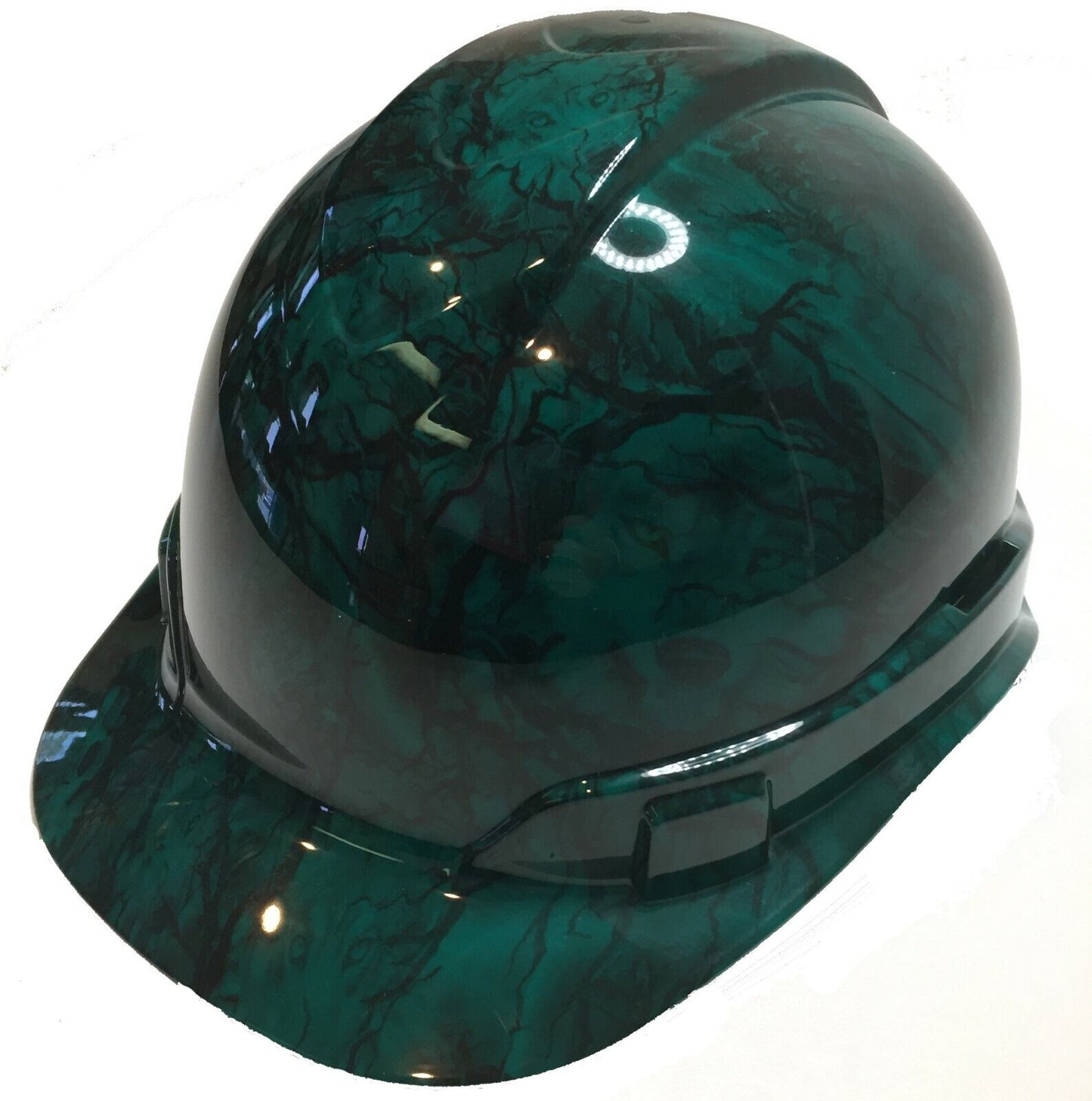 Hydro Dipped Hard Hat Ridgeline Cap Style Custom Dark Green Forest Wolf