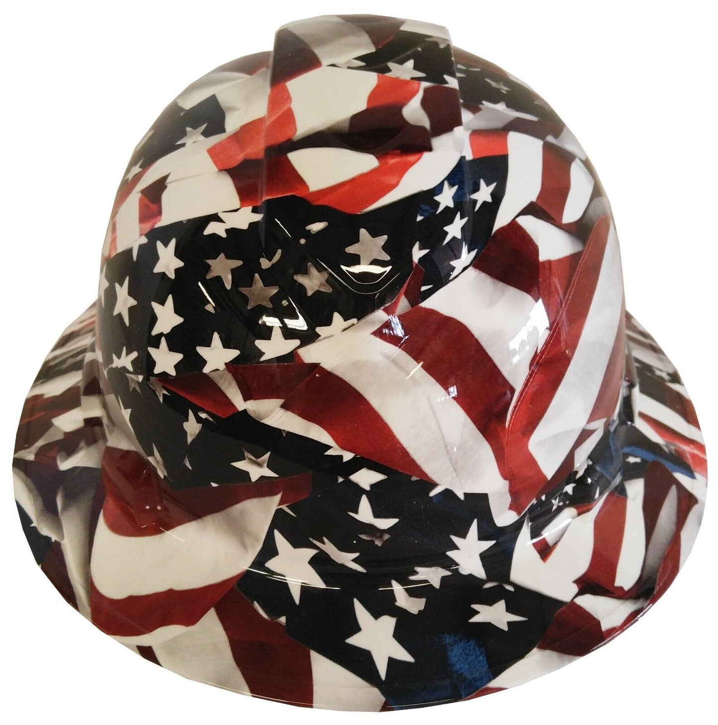 Hydro Dipped Hard Hat Ridgeline Full Brim Custom American Flags