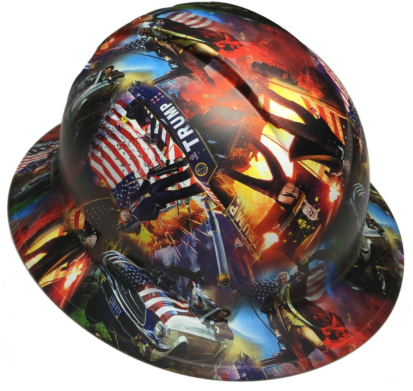 Custom Hydro Dipped Hard Hat Ridgeline Full Brim Trump