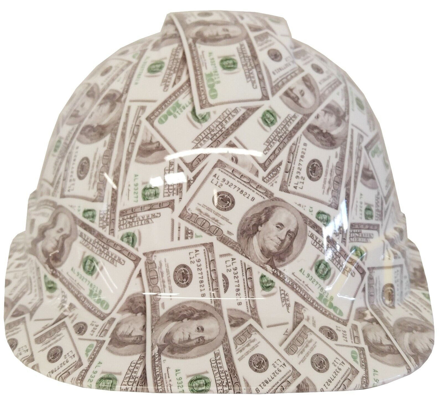 Hydro Dipped Hard Hat Ridgeline Cap Style Custom White 100 Bills