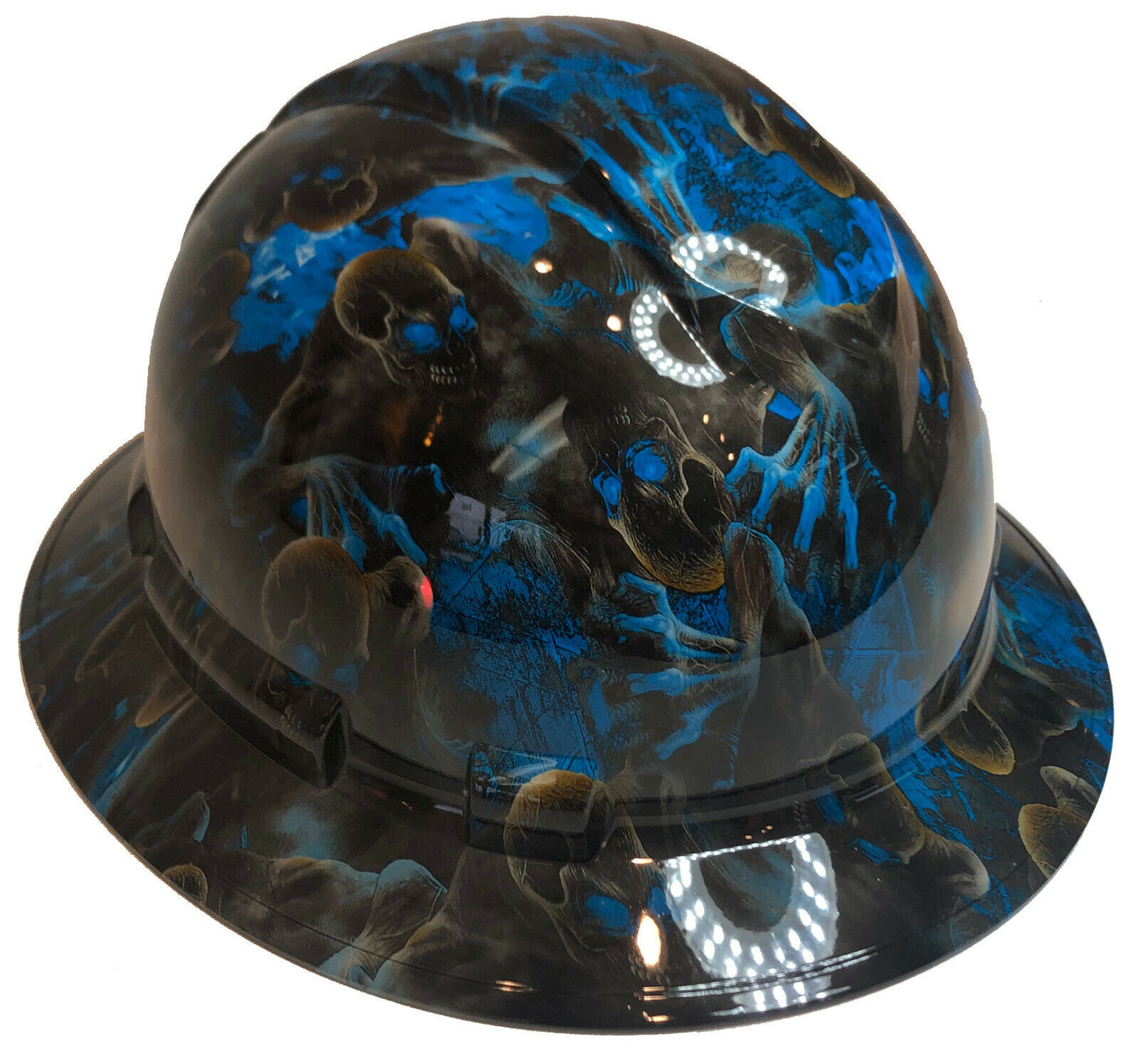 Custom Hydro Dipped Hard Hat Ridgeline Full Brim Blue Creeper