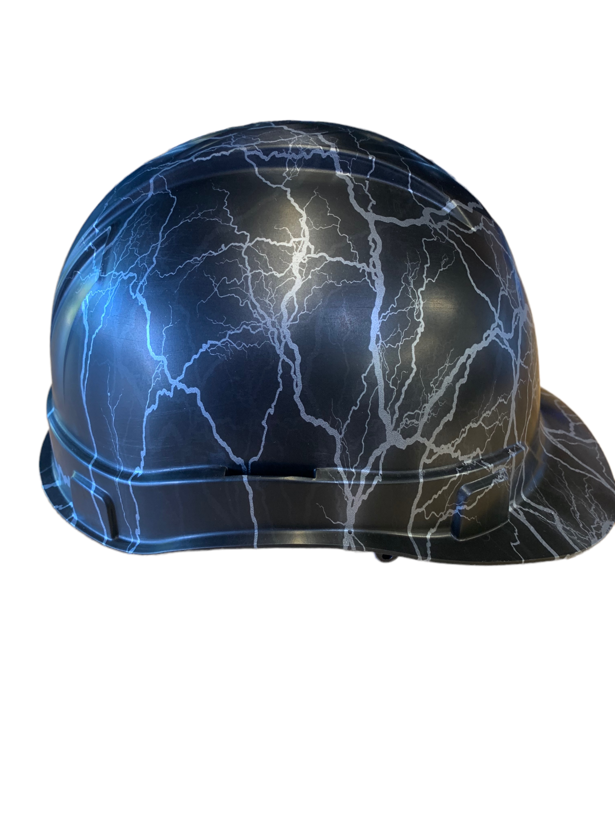 Custom Hydro Dipped Hard Hat Silver Lightning Cap Style