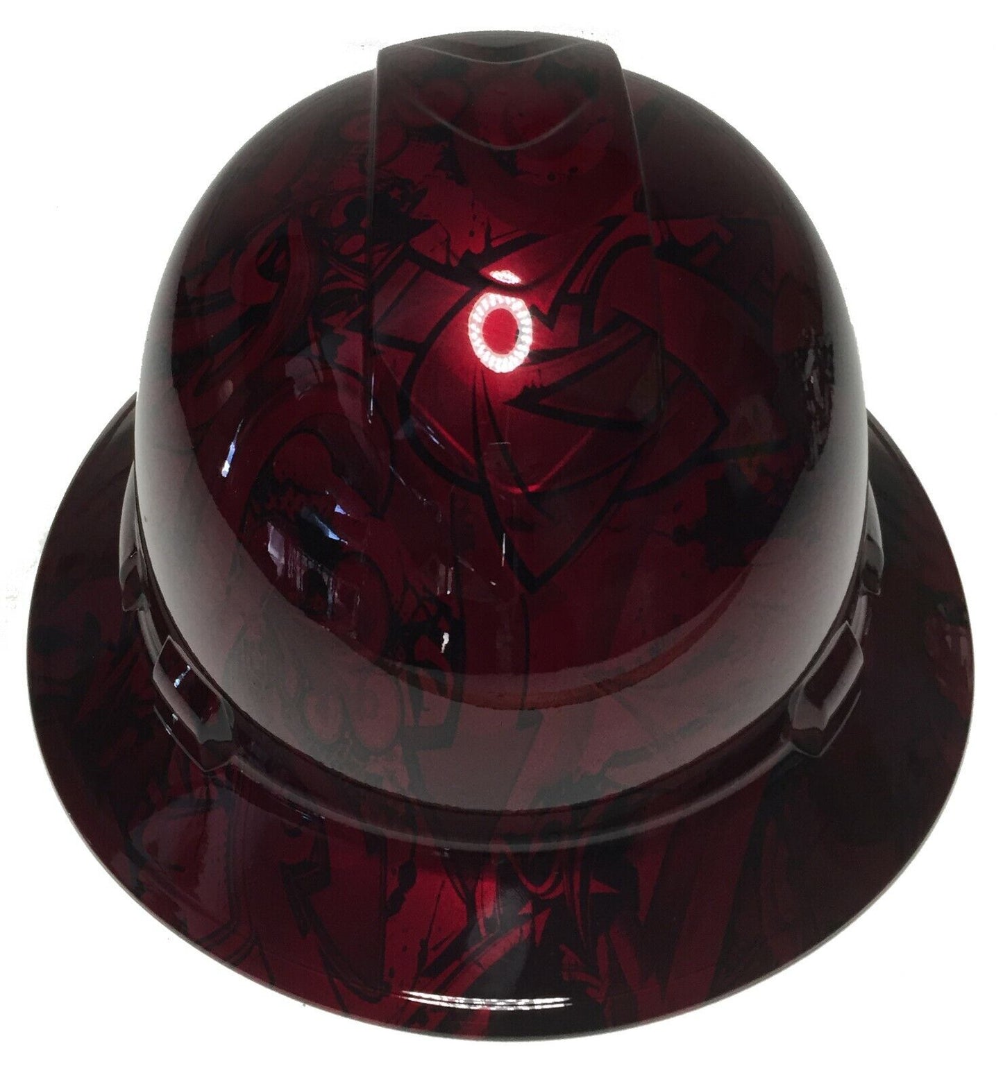 Hydro Dipped Custom Hard Hat Ridgeline Full Brim Brandywine Red Graffiti