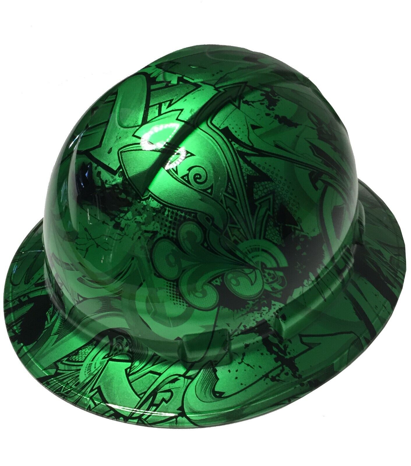 Hard Hat Ridgeline Hydro Dipped Full Brim Custom Green Kandy Graffiti