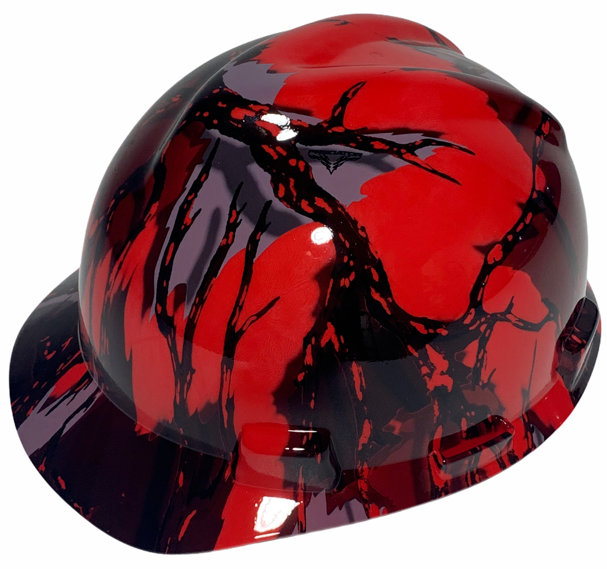 Hydro Dipped MSA Cap Style VGuard Hard Hat Red Predator Camo High Gloss