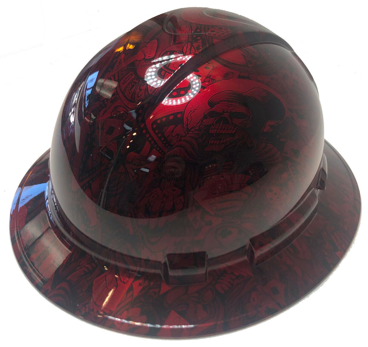 Hydro Dipped Hard Hat Ridgeline Full Brim Custom Red Kandy Gambler