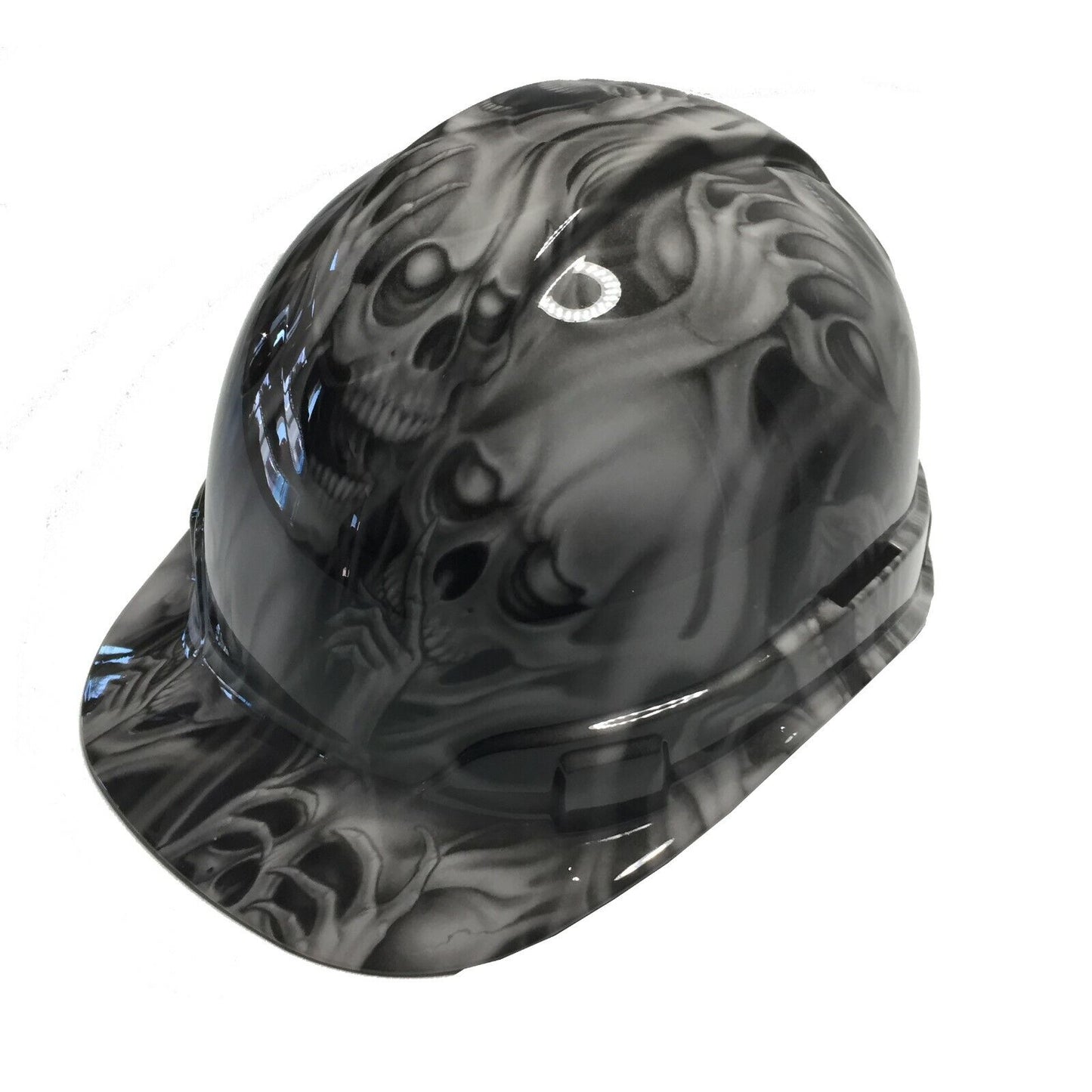 Hydro Dipped Hard Hat Ridgeline Cap Style Custom Light Gray No Evil Skulls