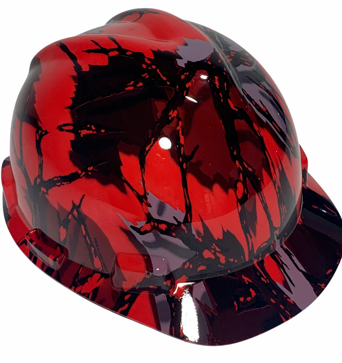 Hydro Dipped MSA Cap Style VGuard Hard Hat Red Predator Camo High Gloss