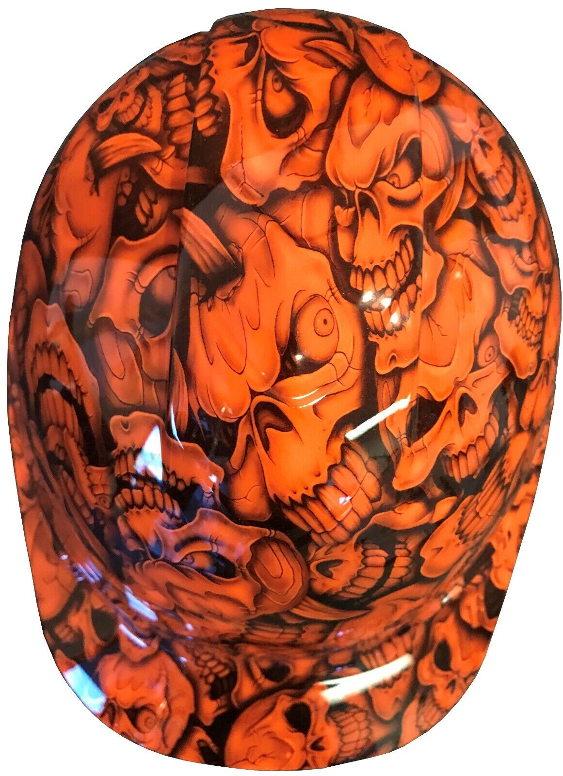 Hydro Dipped Hard Hat Ridgeline Cap Style Custom HiVis Orange Insanity Skulls