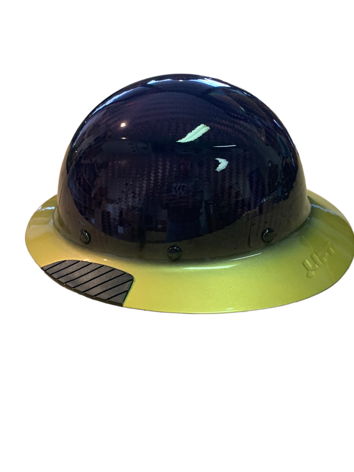 Custom Kandy Purple Carbon Fiber with Gold Brim Lift DAX Carbon Fiber FB Hard Hat