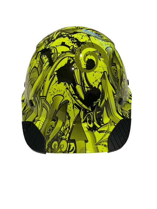 Hydro Dip HiVis Green Graffiti Lift DAX Fiber HDFC-17WG Cap Style Hard Hat