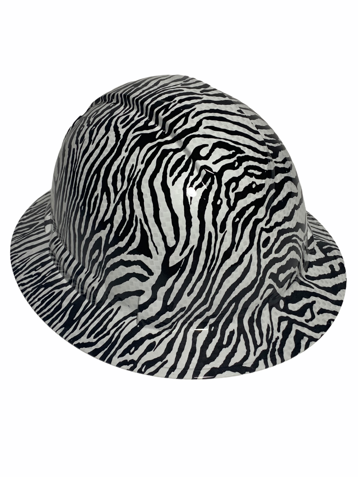 Hydro Dipped Hard Hat Ridgeline Full Brim Custom White Zebra