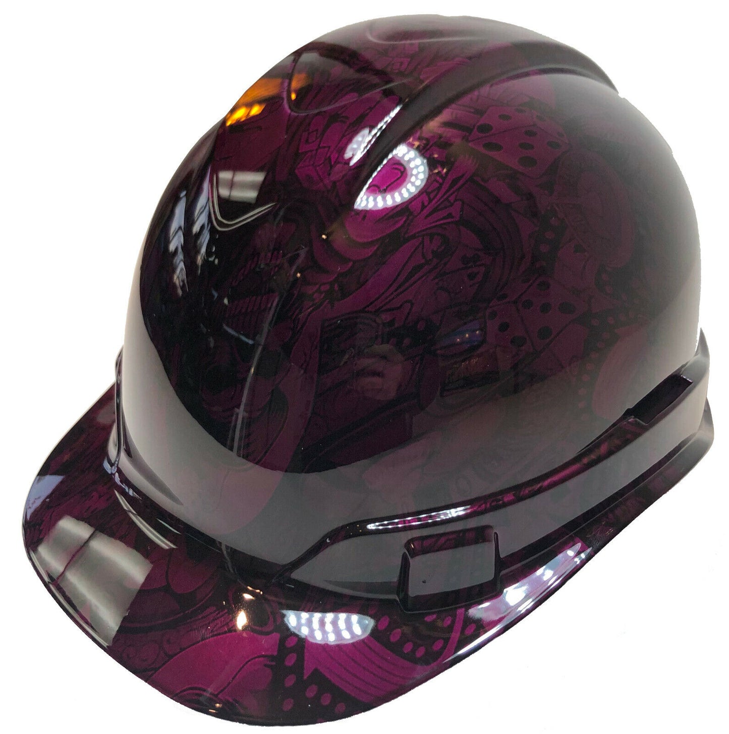 Custom Hydro Dipped Hard Hat Ridgeline Cap Style Kandy Purple Gambler