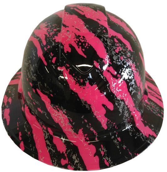 Hydro Dipped Hard Hat Ridgeline Full Brim Custom Pink Marble Splash