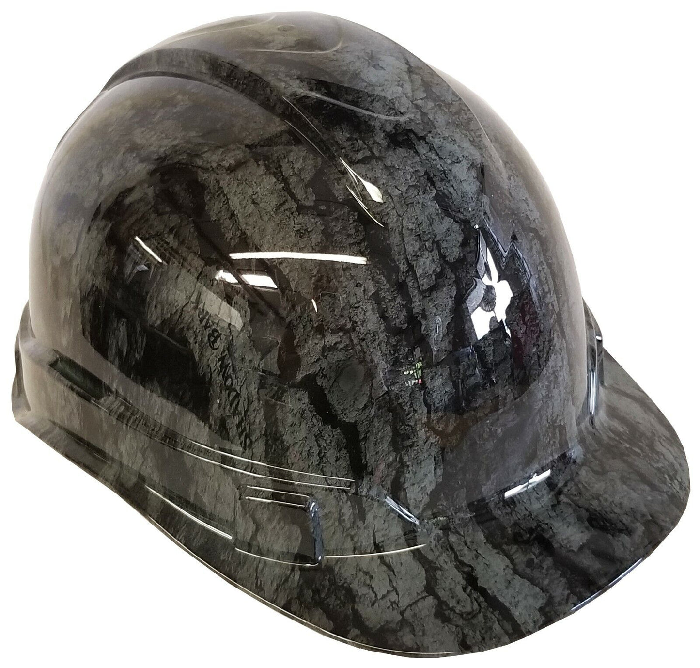 Hydro Dipped Hard Hat Ridgeline Cap Style Custom Gray Tree Bark