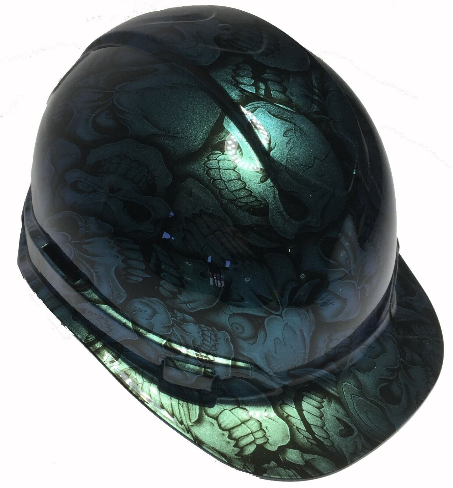 Hydro Dipped Custom Hard Hat Ridgeline Cap Style Chameleon Insanity Skulls