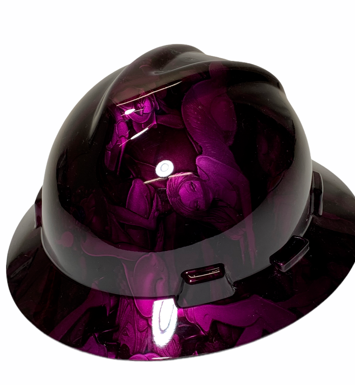 Custom Hydro Dipped MSA V-Gard Full Brim Kandy Deep Purple No Evil Naughty