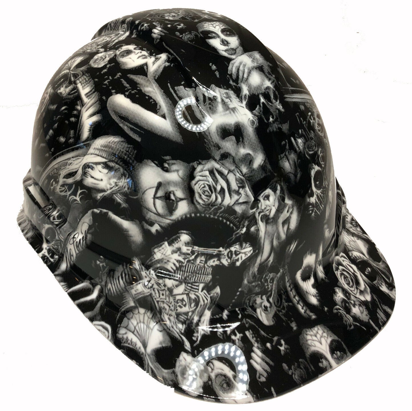 Hydro Dipped Hard Hat Ridgeline Cap Style Custom White Chicana