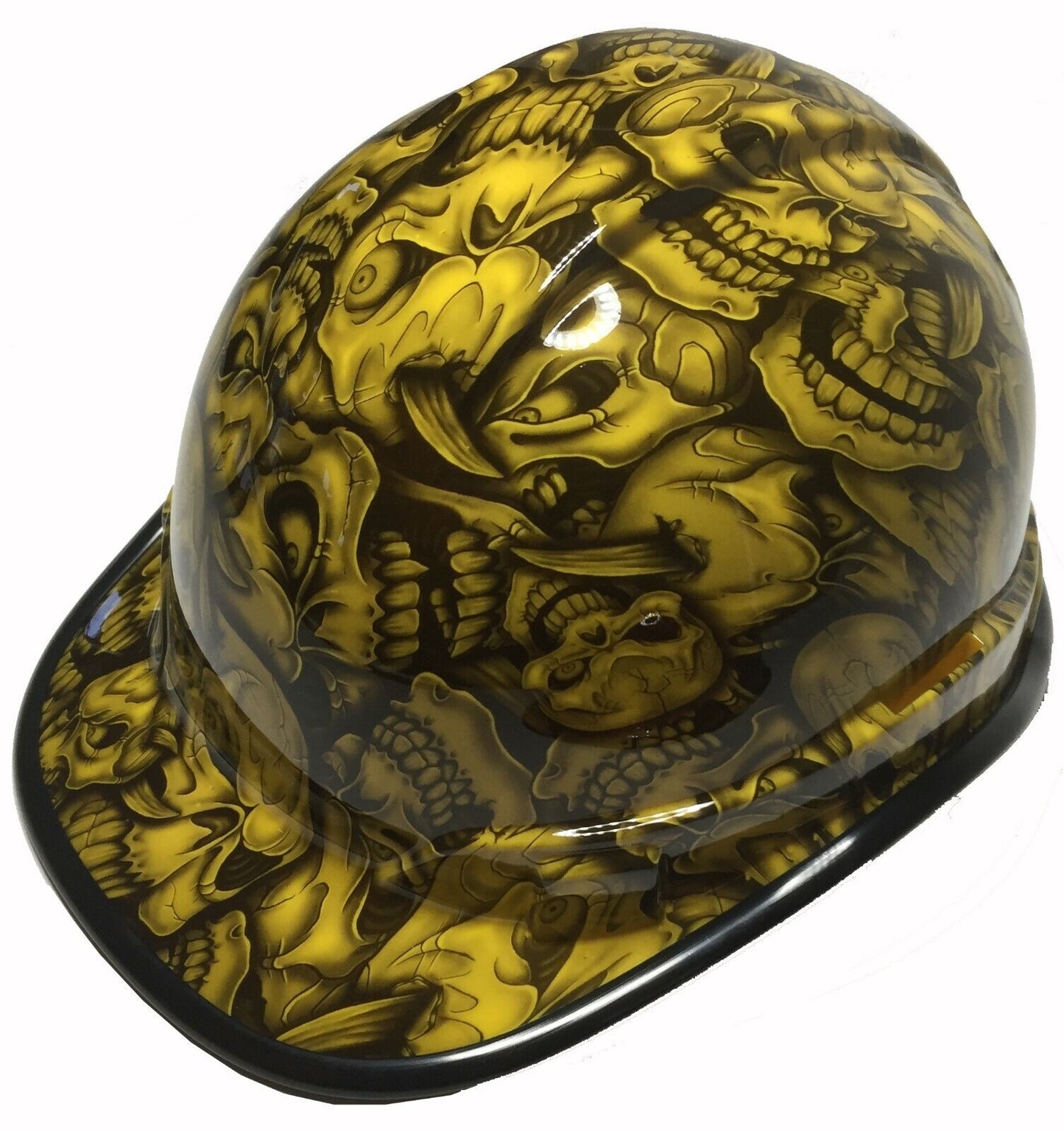 Hydro Dipped Hard Hat Ridgeline Cap Style Custom Yellow Insanity Skulls