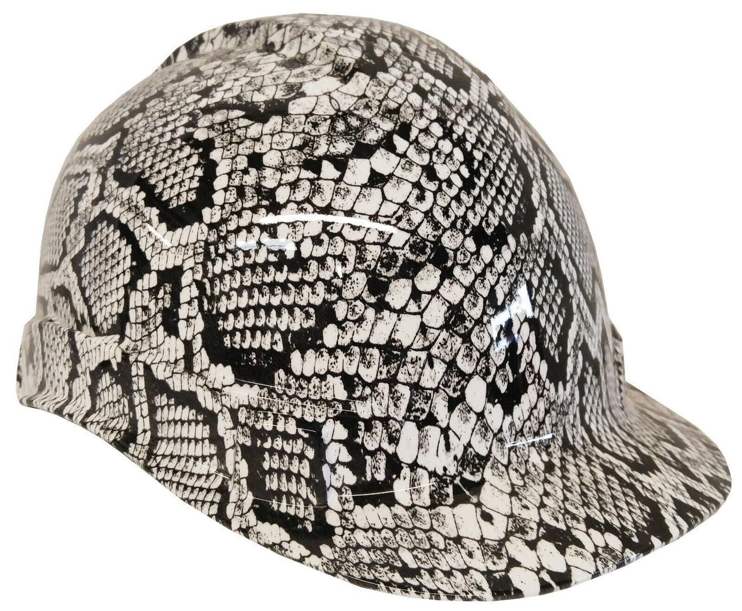 Hydro Dipped Hard Hat Ridgeline Cap Style Custom White Snakeskin