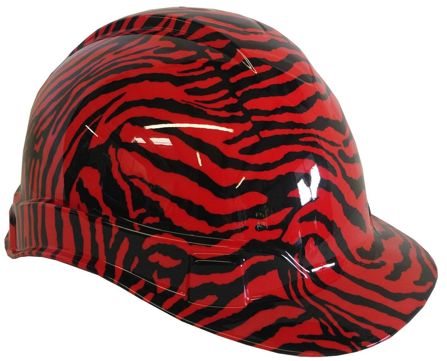 Hydro Dipped Custom Hard Hat Ridgeline Cap Style Red Zebra