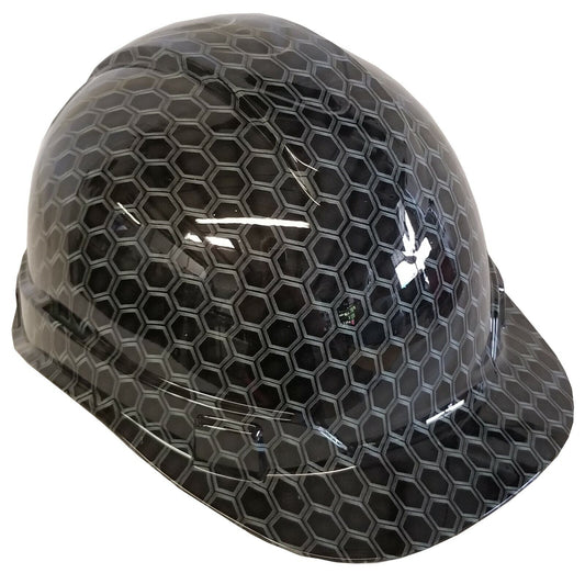 Hydro Dipped Hard Hat Ridgeline Cap Style Custom Light Gray Honeycomb Hex