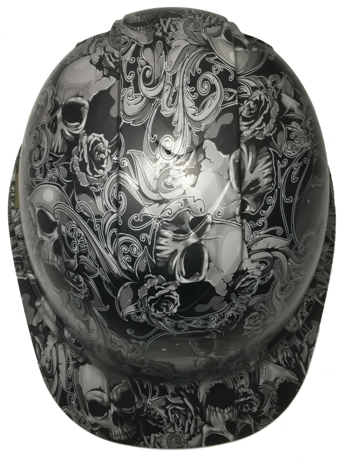 Hard Hat Ridgeline Cap Style Custom Light Gray Filigree Skulls