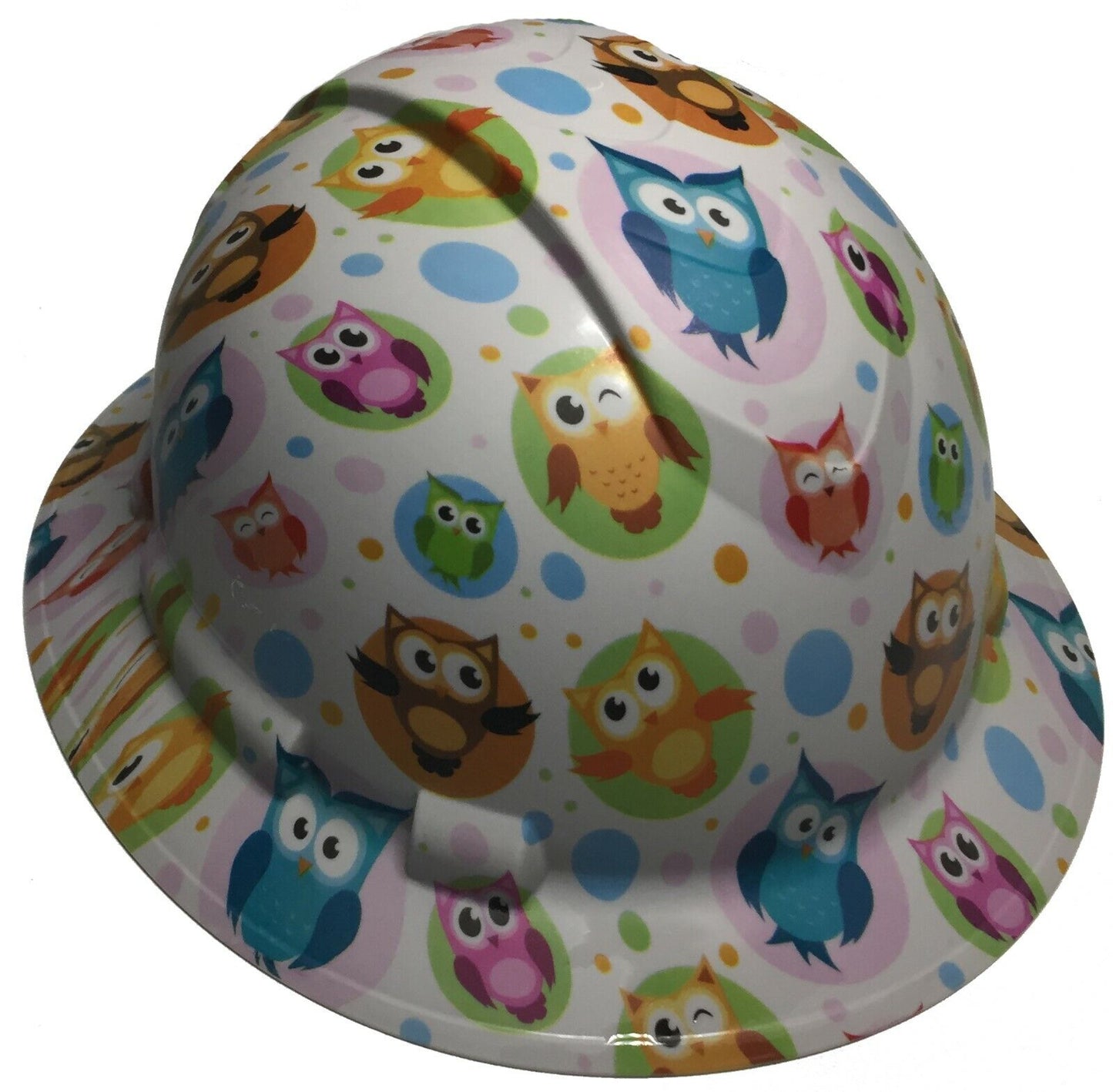 Hydro Dipped Hard Hat Ridgeline Full Brim Custom Light Gray Cute Owls