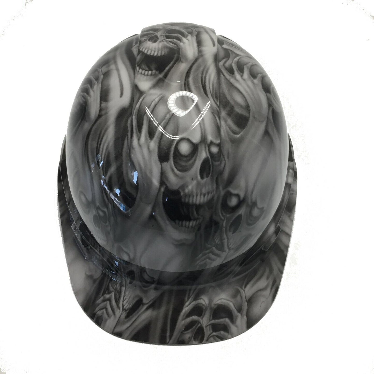 Hydro Dipped Hard Hat Ridgeline Cap Style Custom Light Gray No Evil Skulls