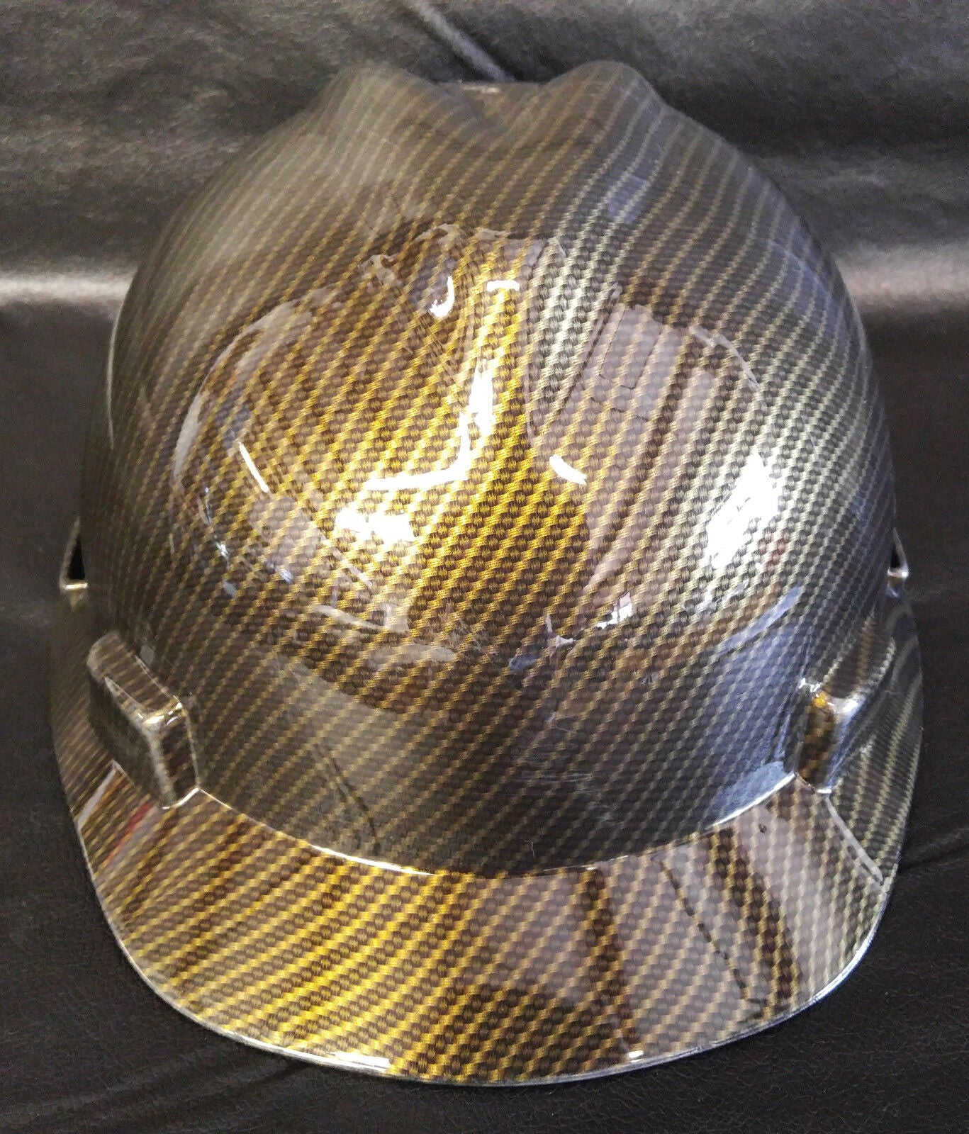 Hard Hat MSA Cap Style Hydro Dipped Gold Carbon Fiber