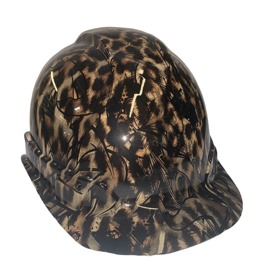 Hydro Dipped Custom Hard Hat Ridgeline Cap Style Cheetah Graffiti