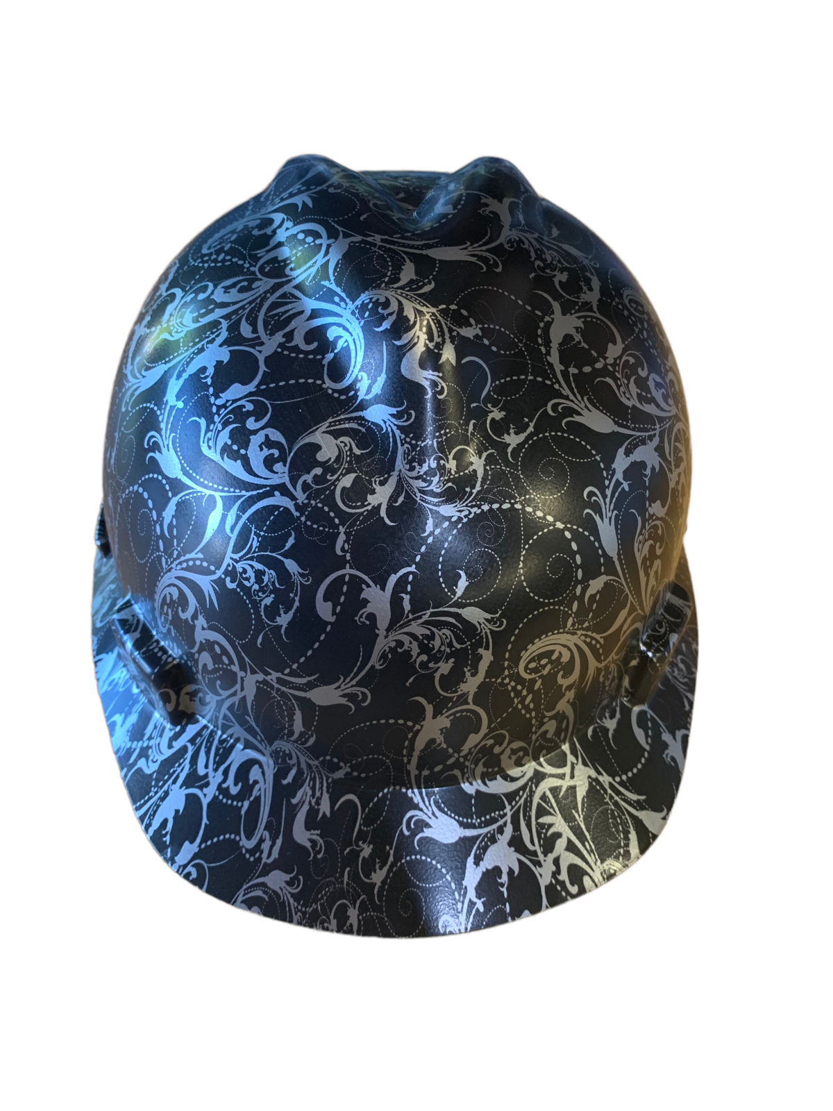 Hard Hat MSA V-Gard Cap Style Custom Hydro Dipped Silver Lilies