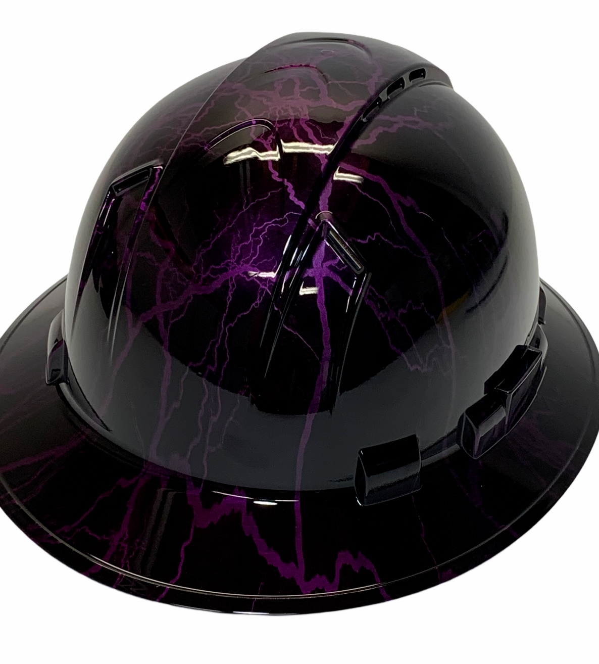 Hard Hat Ridgeline Hydro Dipped Full Brim Vented Custom Purple Kandy Lightning