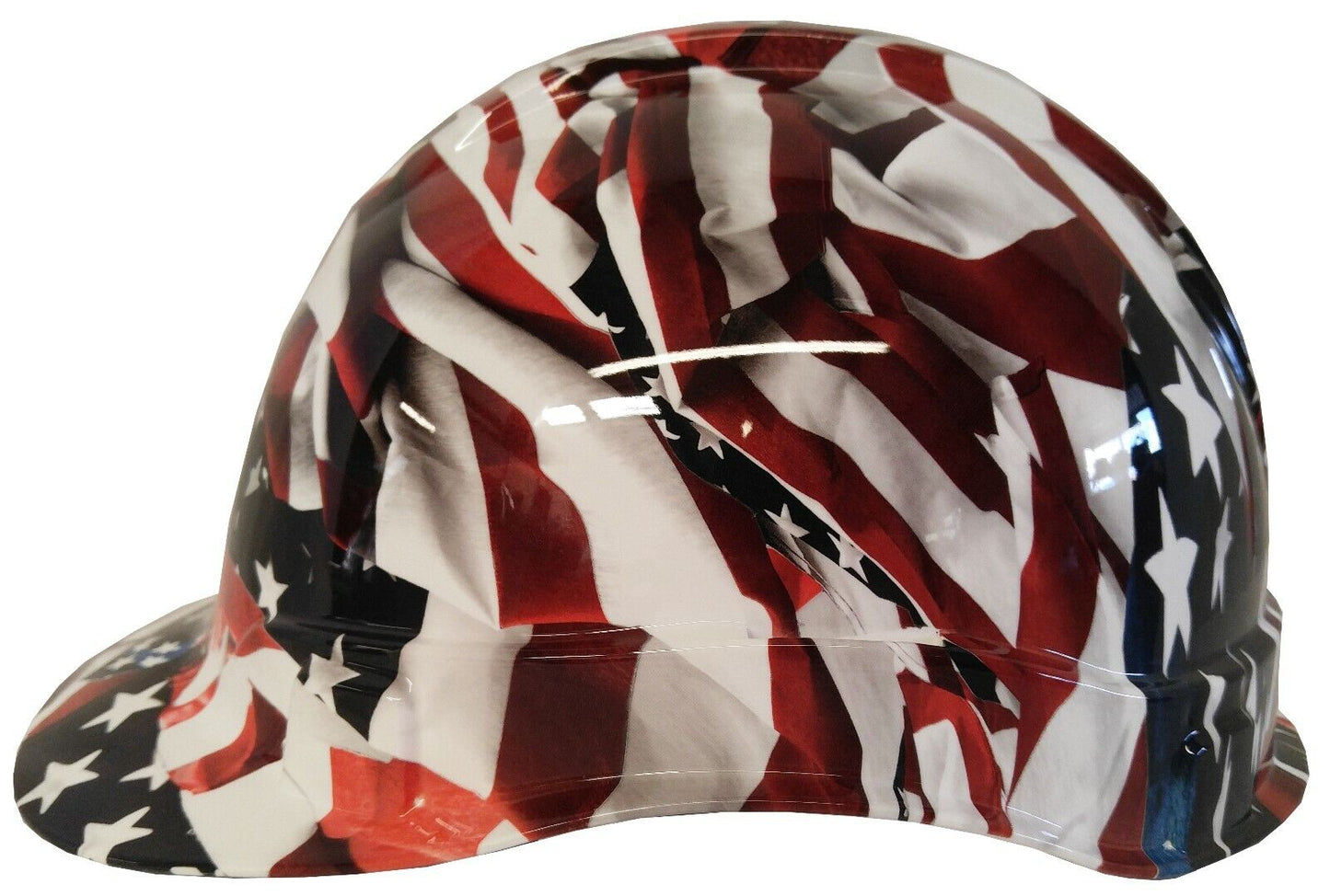 Hydro Dipped Hard Hat Ridgeline Cap Style Custom American Flags