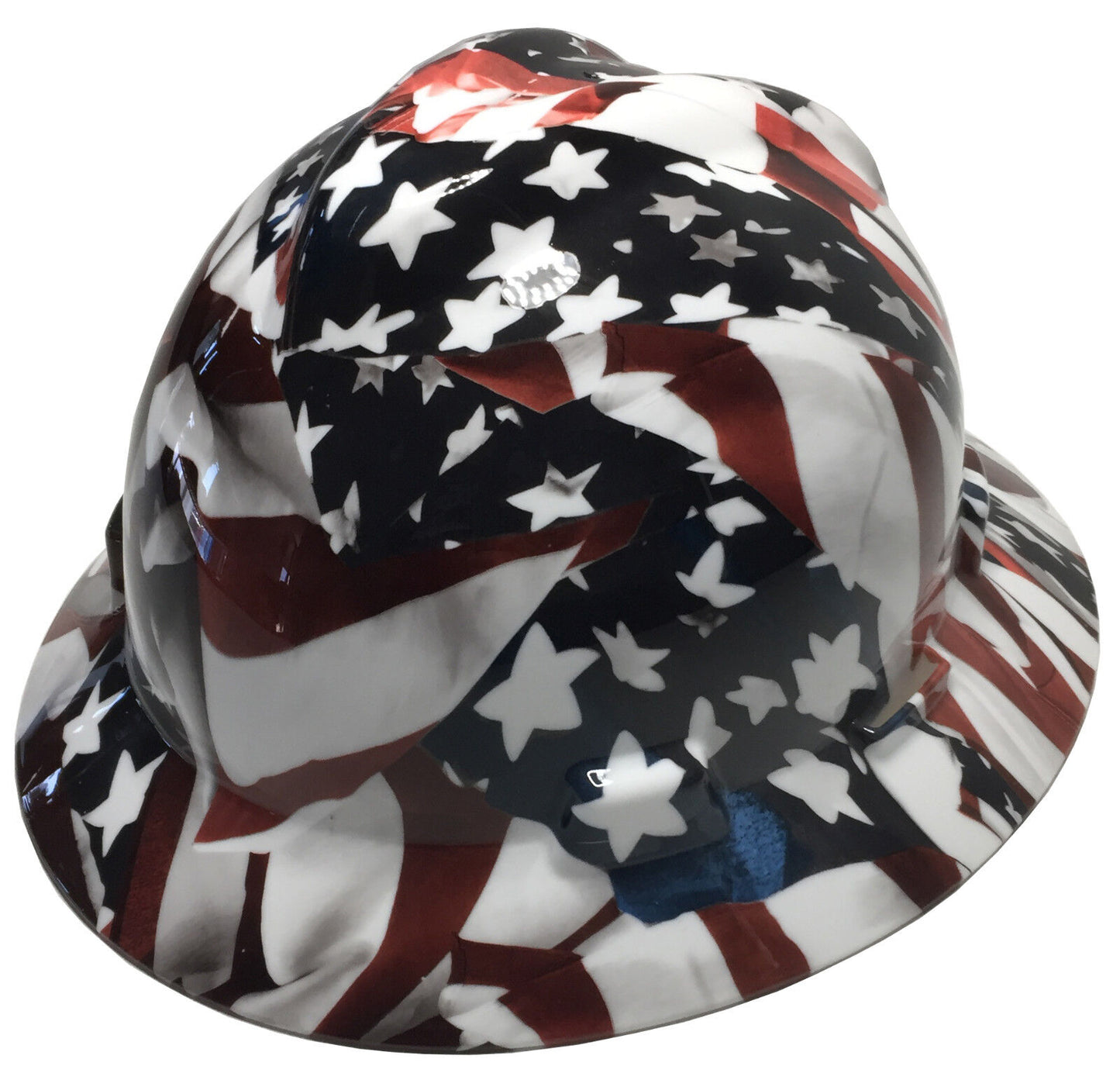 Hydro Dipped Hard Hat MSA Full Brim American Flags