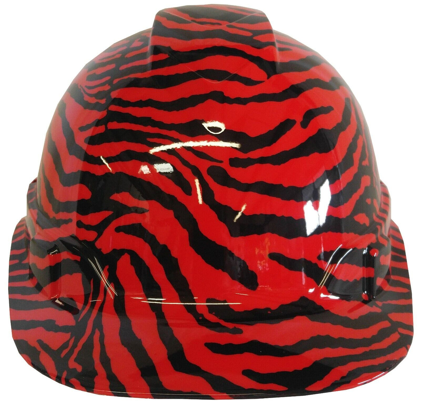 Hydro Dipped Custom Hard Hat Ridgeline Cap Style Red Zebra