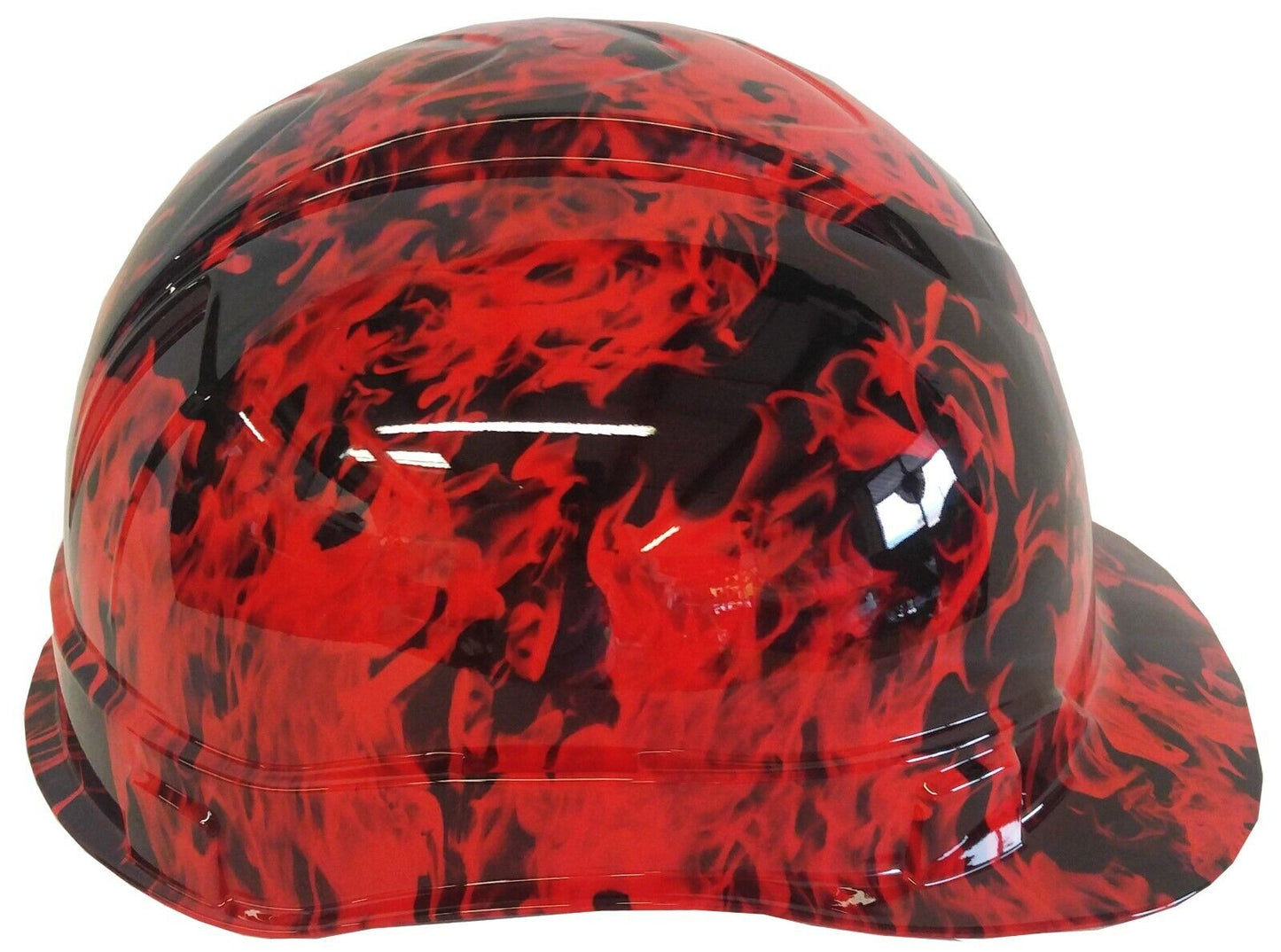 Hydro Dipped Hard Hat Ridgeline Cap Style Custom Red Flames